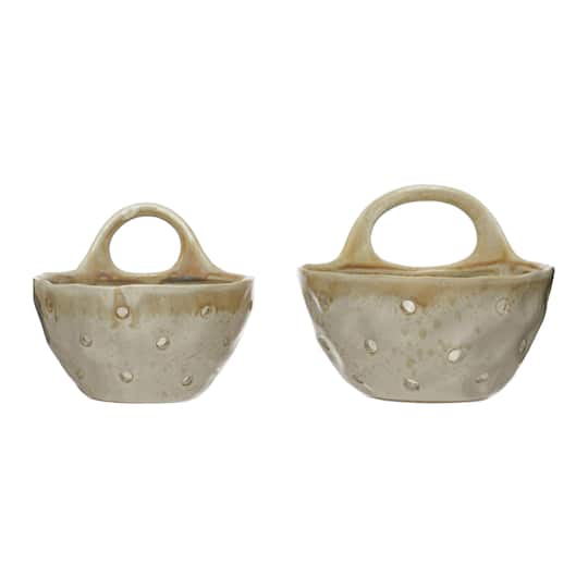 Hello Honey® Reactive Glaze Stoneware Colander Set with Handles